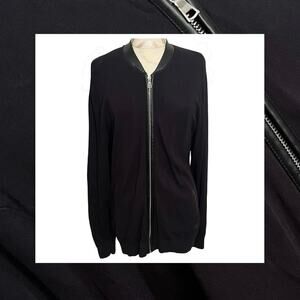 INC International Concepts Black Zip-Up Jacket